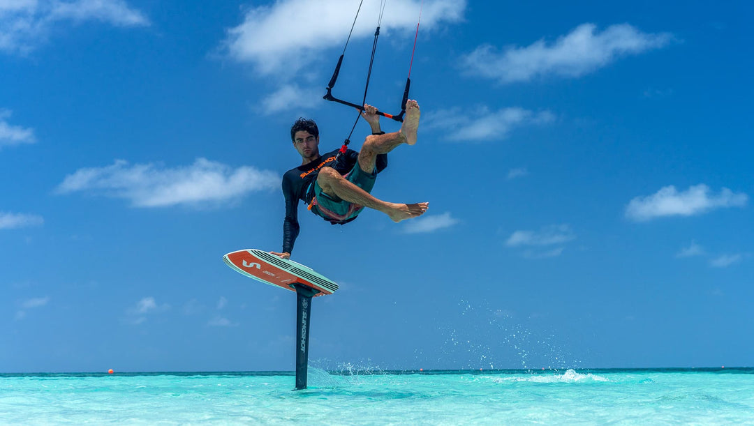 Fred Hope Riding a Slingshot UFO and a Hope Craft Kite Foil Board